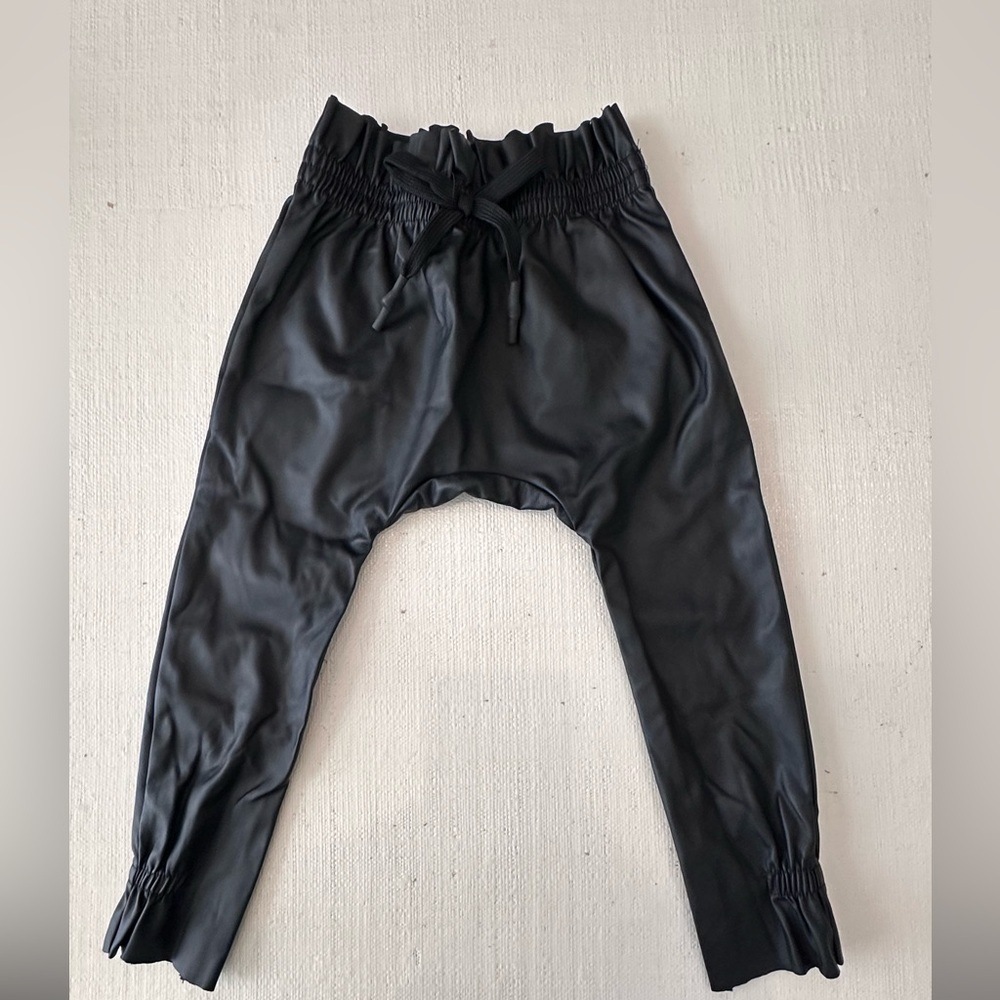 Designer- Limited Edition- Chic Black Kids Faux Leather Pants-NWOT